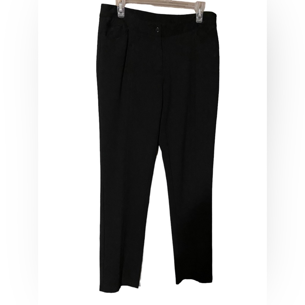 Alfani Dress Pants Women’s Size 12 Black Pockets Career Trousers Ponte Knit